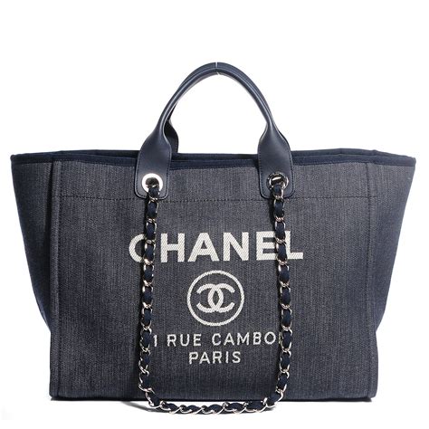 Chanel deauville canvas tote bag